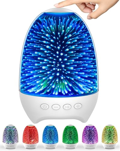 Aiscool Bedside Lamp, Touch Dimmable with Bluetooth Speaker, Night Light, Children's Colour Changing LED Nursing Light, Gift for Baby, Teenagers, Adults for Bedroom Living Room(Galaxy White)