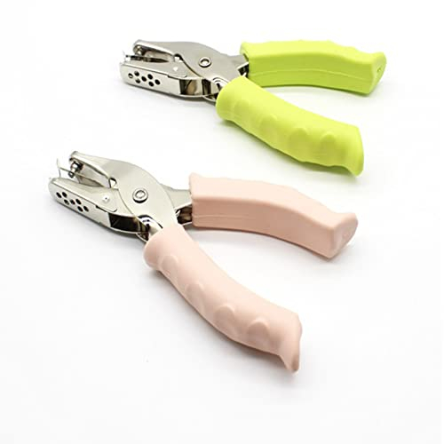 2 Pezzi Perforatrice Palmare, Pperforatrice di Carta Metallica, con Impugnatura Morbida Perforatrice a Un Foro, per Home Office Scuola Artigianato Notebook Fabbricazione