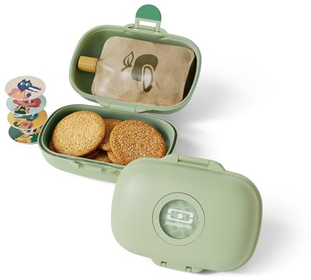 MONBENTO - Caja de Merienda Infantil MB Gram Forest - Caja de Merienda para Niños - Ideal Escuela o Parque - Sin BPA - Segura y Duradera - Verde