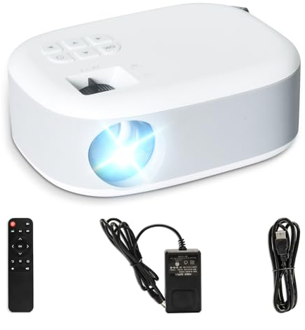 LQWELL® Mini Projector, Portable Projector Supported Full HD 1080P, 15000L Video Projector, for Home Cinema/XBOX/PS5/PS4/PC/Handy Phone, Compatible with HD/USB/AV/Headphone Interface