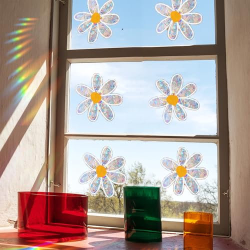 Calkrer Fensteraufkleber Vogelschutz für Glasscheiben, Suncatcher Sticker Prisma Fensteraufkleber Groß, Sonnenfänger Vogel Anti Kollisions Fenster Aufkleber.