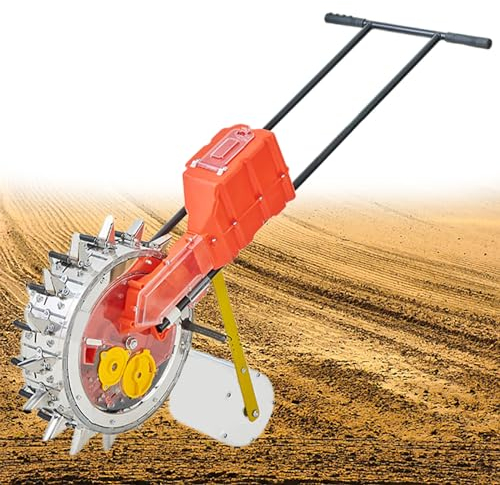 Sembradora Manual Sembradora Herramienta Sembradora de Jardín Sembradora de Hileras Máquina de Siembra Precisa Sembradora de Empuje Manual para Maíz, Soja, Maní, Algodón, Soja, 16 Boquillas