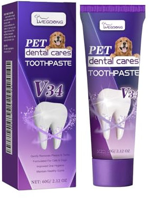 Hundezahnpasta 60g, Zahnpasta Für Hunde Katzen gegen Zahnstein & Mundgeruch für Zahnreinigung Pet Toothpaste - Hunde Zahnpflege (1PC,60G)