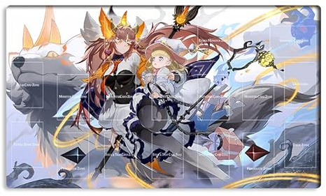 Neue Mlikemat Spielmatte The Trial of The White Forest TCG CCG OCG Sammelkartenspielmatte Tischpad mit Zonen + kostenlose Tasche (YG001-188-A)