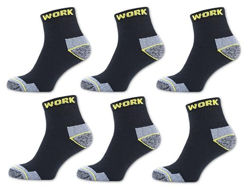 Nakloe - 6 Pares Calcetines y Tobilleros para Hombres - Negros y Gordos