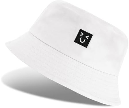 Tuopuda Chapeau de pêcheur,Bob Bucket Hat Unisexe Pêcheur Arrondis Chapeaux Sun pour la randonnée Camping Voyage pêche 56-58cm Coton Fischerhut