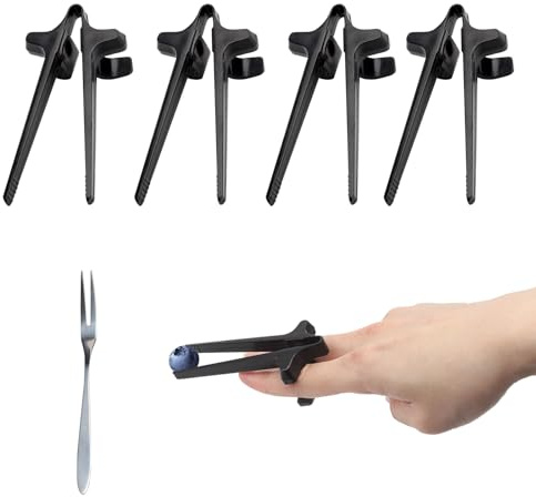 4 bastoncini per le dita per giocatori,İsnack Bacchett Distributore di Snack bacchette ausiliarie pigre Pinze in Plastica per Snack da Giocatore Morsetti bacchette per le dita per feste