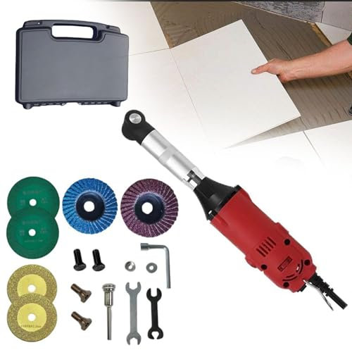 Limpiadora eléctrica de juntas de azulejos, kit de 350 W, abridor de juntas for suelos de baldosas, 6 velocidades ajustables, for pulir, grabar y reparar huecos de azulejos.