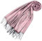Lorenzo Cana Designer Pashmina hochwertiger Damen Markenschal jacquard gewebtes Paisley Muster 70 cm x 180 cm Modal rosa silber Schaltuch mit Fransen Frauenschal Tuch 93309