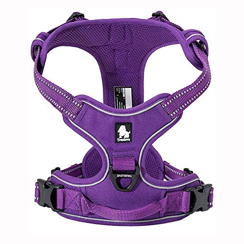 Truelove Adjustable No-Pull Dog Harness Reflective Vest, Purple, XL