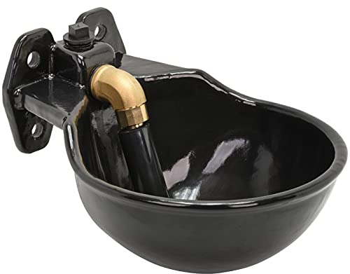 Unbekannt Tränkebecken, Selbsttränke emaillierte Gusschale, Pendeltränke aus Guss, schwarz Pferdetränke Rindertränke