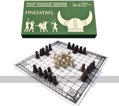 Hnefatafl Board Game - Viking Chess Set - The Masters Edition with Cloth Board and Detailed Resin Pieces - Two Player Strategy Board Game