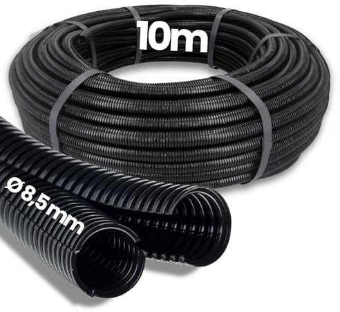 10 Meter Kalitec Wellrohr Twin NW 10 I Wellschlauch zweiteilig I Solarwellrohr I Marderschutzrohr I Leerrohr I Kabelschutz AD 13,3 mm ID 8,5 mm