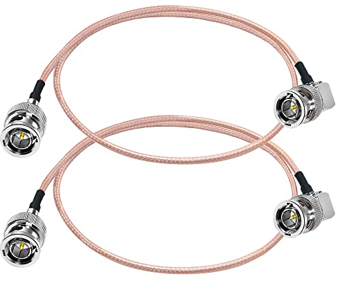 TUOLNK BNC Male to BNC Male Right Angle 75ohm HD-SDI Extension Assembly Cable - 20inch (50cm) Supports 4K 8K SDI Video