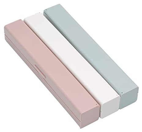 Packaging Dispenser and Cutter for Cling Film and tin foil, Smooth Cutting, HWD: 31.5cm x 4.5cm x4.5cm, PP + Stainless Steel Blade (White)