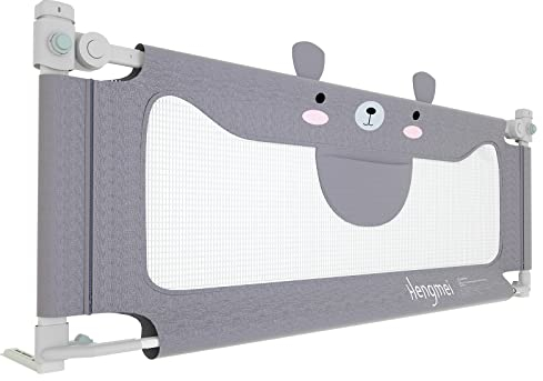 HENGMEI Bettgitter Bettschutzgitter Kinderbettgitter 200cm Babybettgitter Rausfallschutz höhenverstellbar für Babys und Kinder (Kleiner Bär)