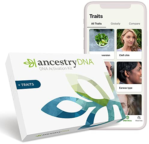 AncestryDNA con Rasgos: Prueba genética de origen étnico con rasgos, kit de pruebas de AncestryDNA con más de 35 rasgos, kit de prueba de ADN de Ancestry, kit de pruebas genéticas