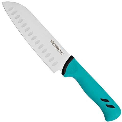 YOUSUNLONG Coltello Santoku - 177 mm - Lama in acciaio al molibdeno ad alto tenore di carbonio - Coltello da macellaio per la lavorazione della carne - Impugnatura ergonomica e antiscivolo