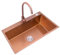 Roségoldenes Spülbecken Aus Edelstahl Mit Einem Becken Einzelbecken-Aufsatzwaschbecken for Die Haushaltsküche Mit Quadratischem Wasserhahn 21 cm Tief (Color : Rose Gold, S : 60 * 45 * 21cm)