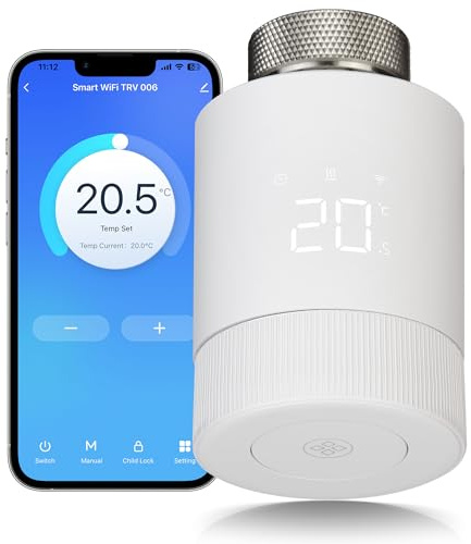 Beok Smart Home Heizkörperthermostat,WLAN Heizungthermostat Heizkörper Thermostatkopf Digital WiFi Heizungsregler, Steuerung per Tuya App, Google Assistant & Alexa TRV-804
