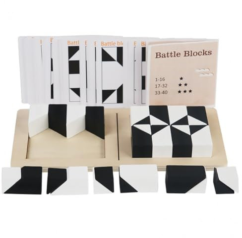 Muteitt Wooden Block Puzzle, Wood Cube Puzzle with Storage Tray Hidden Building Block Puzzle Toy 3d Block Brain Teaser Puzzle Game Early Education Toy