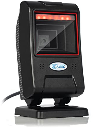 OBZ 1D 2D Lettore Codice a Barre da Banco, Lettore QR code e Barcode per PC, Lettore Barcode USB da Tavolo Scanner di Codici a Barre per Windows Android Linux Supermercati