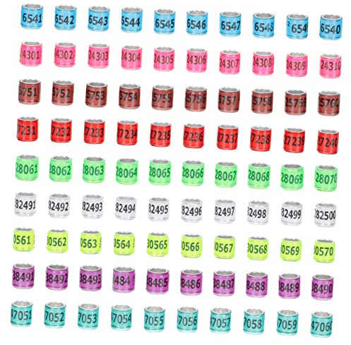 SEWOART 100stücke Bunte Tauben Fußringe Aus Aluminium Robuste Geflügel Identifikationsringe Für Brieftauben Sittiche Und Papageien Einfach Anzubringen Und Langlebig Vielseitiges Trainingsz