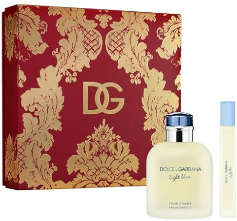 Light Blue by Dolce and Gabbana for Men - 2 Pc Gift Set 4.2oz EDT Spray, 0.33oz EDT Spray
