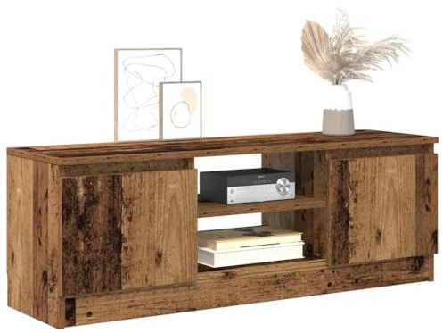 Gecheer TV-bänk antikt trä 102 x 30 x 36 cm flerskiktat trä, modernt TV-skåp, TV-bord, TV-skåp, TV-skåp, TV-skåp, vardagsrumsskåp, P855854