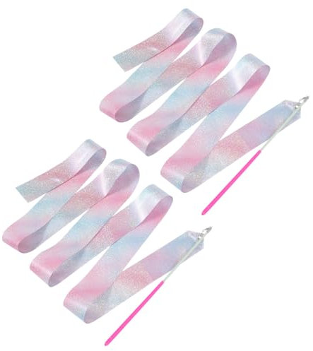 Gatuida 2Stücke Farbige Tanzbänder Mit Stab Streamer Für Künstlerische Ausbildung Tanz Und Bewegungsförderung Geburtstagsfeiern Und Indoor Aktivitäten