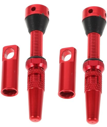Jeu de Valves Françaises pour Vélo Tubeless Rouges, 2 Pièces