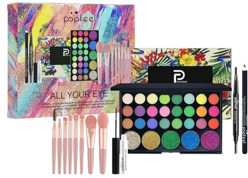 Joyeee Makeup Kit All-in-one Girls Makeup Gift Set for Women Full Starter Cosmetics Kit, Include Eye Brushes Set, Eyeshadow Palette, Eyebrow Pencil, Mascara, Eyeliner Pencil, SET002D