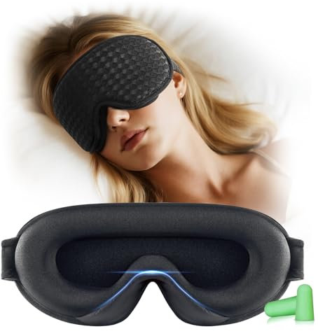 Sleep Mask, Eye Mask, Zero Eye Pressure Sleeping Eye Mask- 100% Blackout 3D Sleep Masks for Men & Women- Eye Masks for Sleeping Suitable for Travel