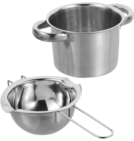 Toyvian Pentola Bagnomaria in Acciaio Inossidabile con Ciotola per Sciogliere Cioccolato Burro e Formaggio Doppio Per Riscaldamento Olio e Dolci Facile da Pulire e Portatile