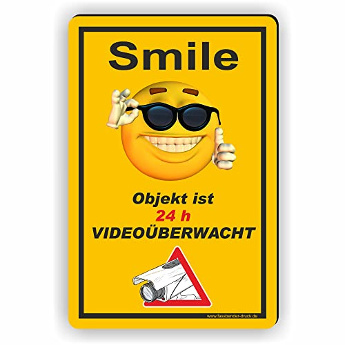 SMILE Objekt ist videoüberwacht - Videoüberwachung Schild/VÜ-011 - (15x10cm SCHILD)