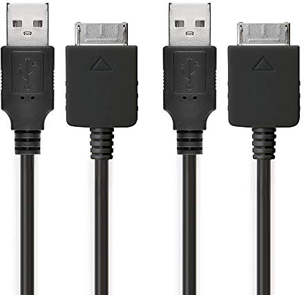 subtel 2x USB Kabel 1m kompatibel mit Sony Walkman NW-A55L NWZ-ZX2 NWZ-A15 A10 NWZ-A816 A818 NWZ-E858 NWZ-ZX1 ZX100 Ladekabel Walkman Connector auf USB A 2.0 Datenkabel schwarz