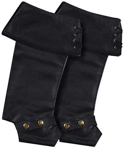 Thetru Luxus-Stiefel-Stulpen in schwarz | Einheitsgröße Erwachsene | Piraten-Stiefel-Stulpen zu Karneval und Fasching