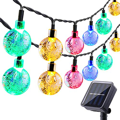 Solar Garden Lights Outdoor, 36ft 60 LED Solar String Lights Waterproof, Solar Powered Crystal Ball Indoor/Outdoor Fairy Lights Decorative for Garden, Patio, Yard, Parties (Multi-Color)