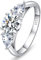 Yaresul 3-Stein Solitaire Verlobungsring für Frauen 925 Sterling Silber Hochzeitsbänder mit Prong Einstellung AAA Grade Runde und Birne geformt Cubic Zirconia Ring Größe 52(16.6)