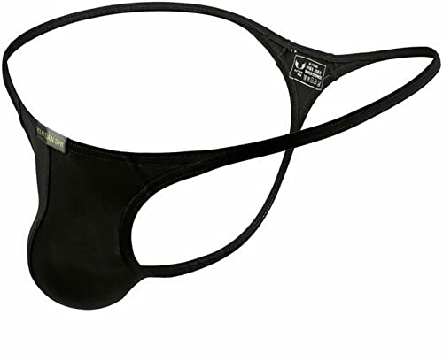 Faringoto Herren-Stringtangas und G-Strings, Unterwäsche, niedrige Leibhöhe, einfarbig, S-XXL, Schwarz , L