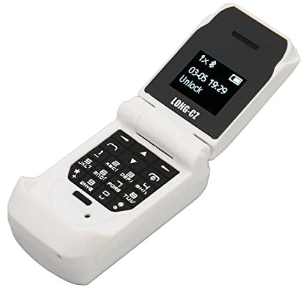 Mini Teléfono con Tapa, Teléfono con Tapa 2G gsm Desbloqueado, Mini Teléfono Móvil Bluetooth para Personas Mayores, Estudiantes (Blanco)