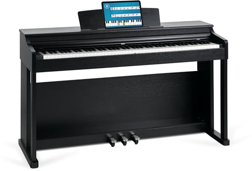 McGrey DP-19 SM E-Piano - 88 gewichtete Tasten mit Hammermechanik und Anschlagdynamik - 8 Klänge - Dual- und Transpose-Funktion - Tastaturabdeckung - 3 Pedale - Schwarz matt