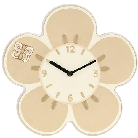 THUN, Orologio da Appendere con Fiore in Ceramica Decorata a Mano, Linea Iconic Elegance, Idea Regalo per la Casa, Ø 26 cm