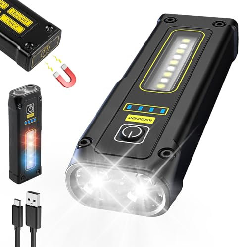 BORDEAG Lampe de Poche LED, Noir, Lampe Torche LED, Lampe de Poche LED Lurgence, Lampe de Poche pour le Camping, la Randonnée, Multifonction, Puissante, Rechargeable