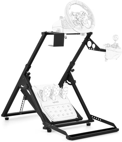 CO-Z Support de Volant de Carrière Pliable pour Logitech GT G25 G27 G29 G920, Simulateur de Course Réglable pour PS3 PS4 sans Pédales ni Volant