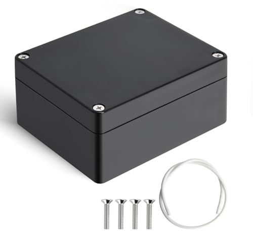 Therlan Scatola di giunzione nera impermeabile IP65, scatola di giunzione elettronica da parete, per esterni, in ABS, 115 x 90 x 55 mm