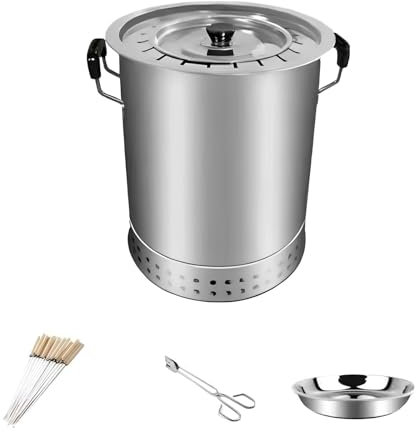 Barbacoa De Carbon Barril, Barbacoa Portatil - Barbacoa Carbon, Fabricado En Acero Inoxidable para 3-5 Personas para Camping, Jardín Y Balcón, Barbacoa Al Aire Libre