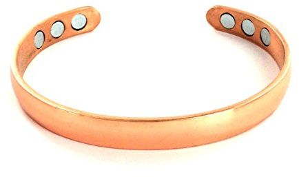 Bracelet magnétique en pur cuivre lisse avec aimants