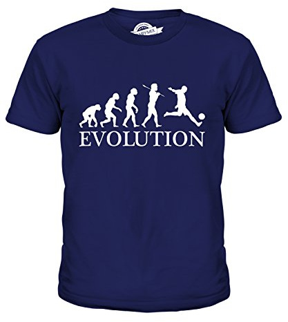 Candymix fotboll 'Evolution of Man' unisex barn t-shirt pojkar/flickor/småbarn/barn t-shirt