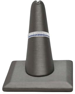 Novel Box Silver Leatherette Jewelry Ring Finger Display Stand 2.12x2.12x2.37 Inches with Square Base - Ring Holder Organizer Stand for Selling or Personal Use - Display Stands for Rings